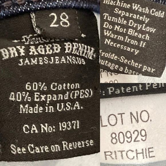 James Jeans Ritchie  Dry Aged Denim Straight Leg Ankle Dark Wash Size 28 - Picture 8 of 16
